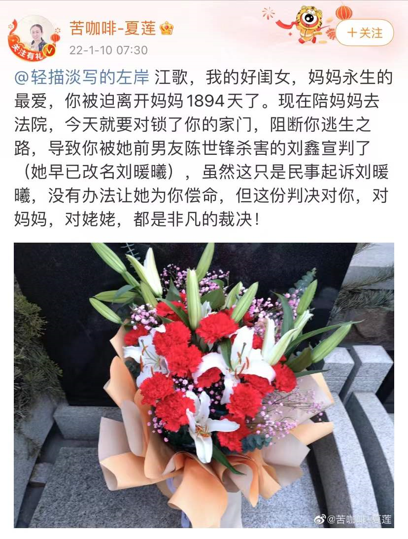 江歌母亲回应“起诉刘鑫案”一审判决：意料之中，处罚不到位