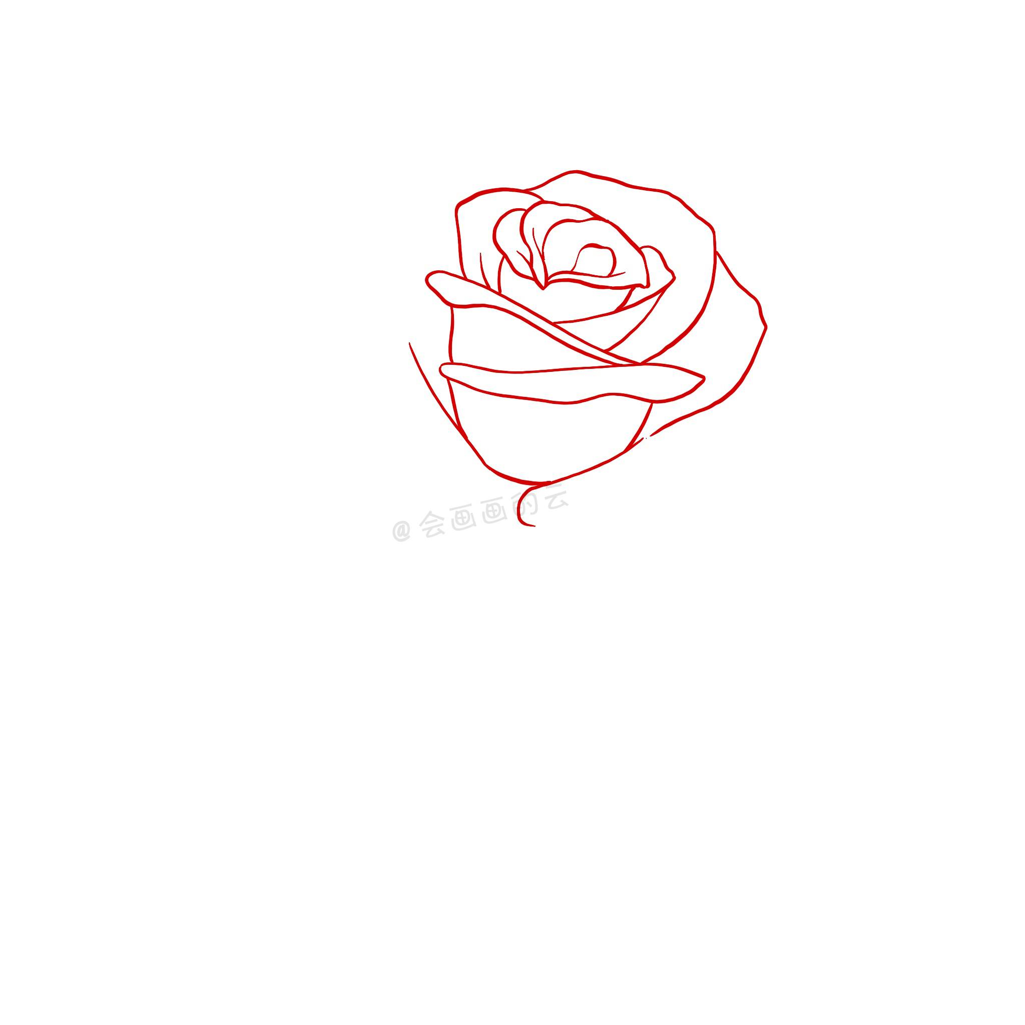 花草类简笔画图片大全之漂亮的玫瑰花简笔画步骤图 肉丁儿童网