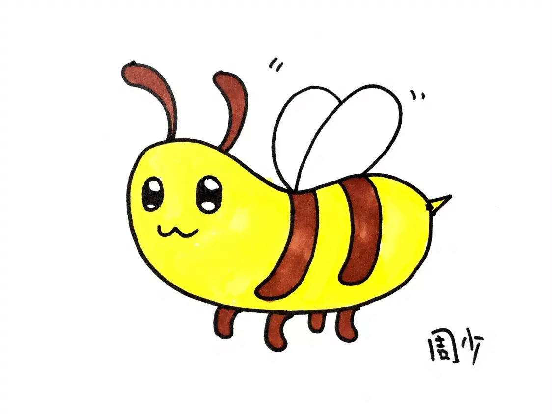 简笔画蜜蜂的简单画法（6步教你学会画小蜜蜂简笔画）