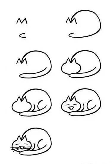 猫怎么画简单又漂亮（9种小猫的简笔画画法）