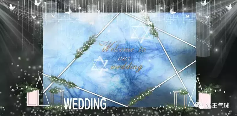 蓝色婚礼现场布置效果图（蓝色系大气婚礼场景效果）