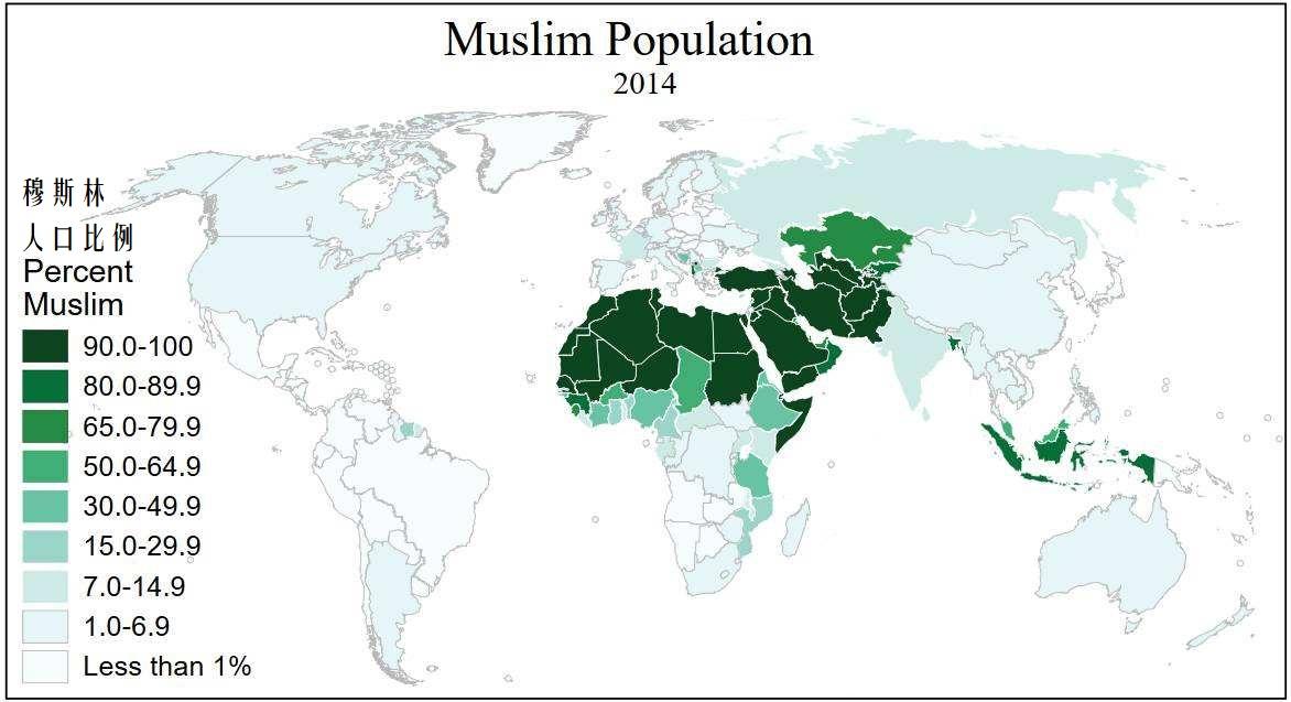 伊斯兰教发源地主要分布地区（伊斯兰教世界地区分布图）